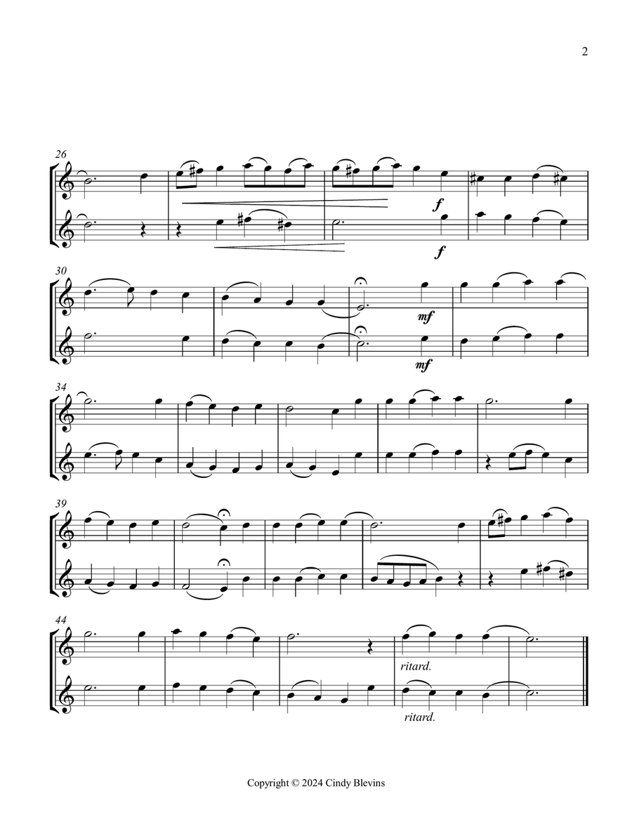 Now Thank We All Our God, for Alto Sax Duet Woodwind Duet scores gallery preview page 3