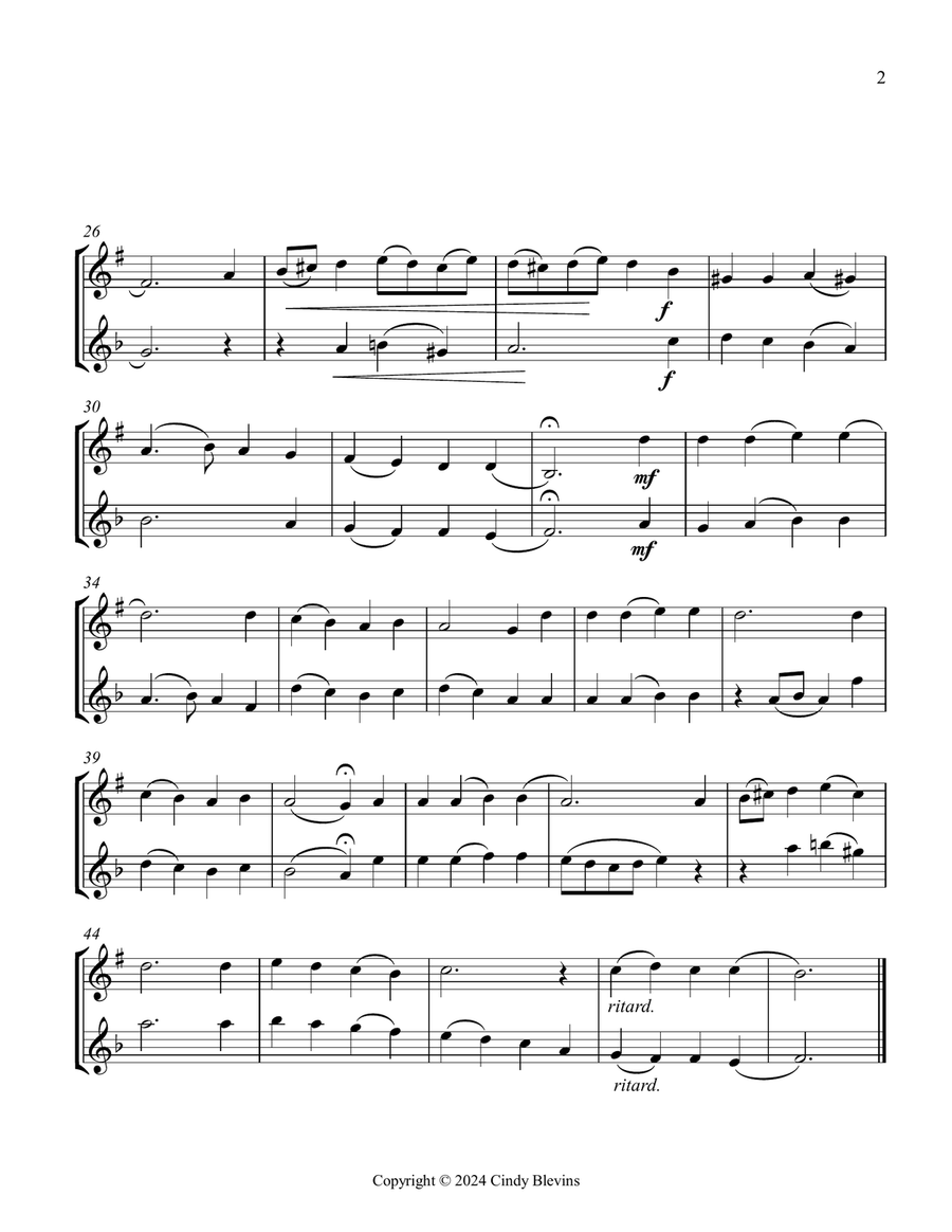 Now Thank We All Our God, for Clarinet and Oboe Duet Woodwind Duet scores gallery preview page 3