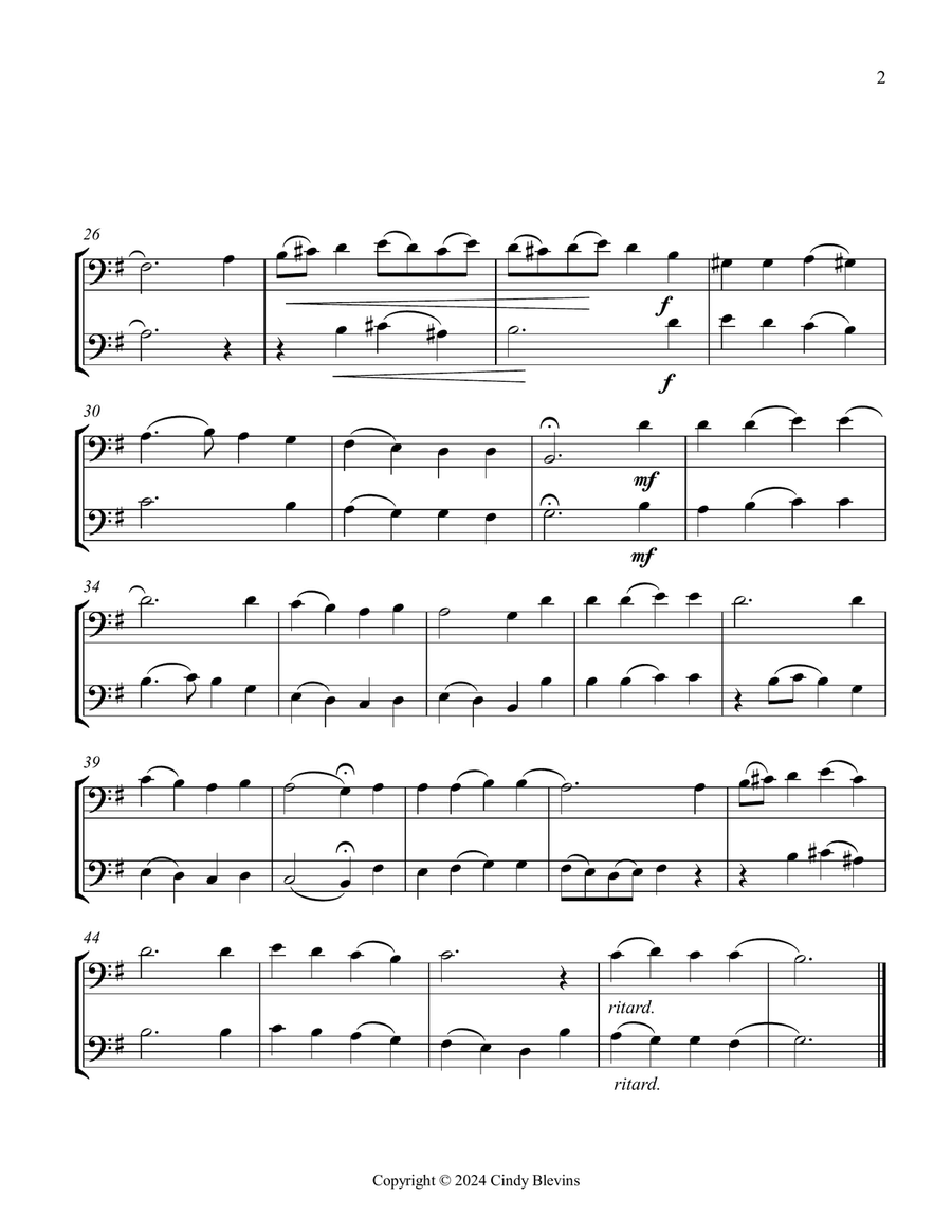 Now Thank We All Our God, for Trombone Duet Trombone Duet scores gallery preview page 3