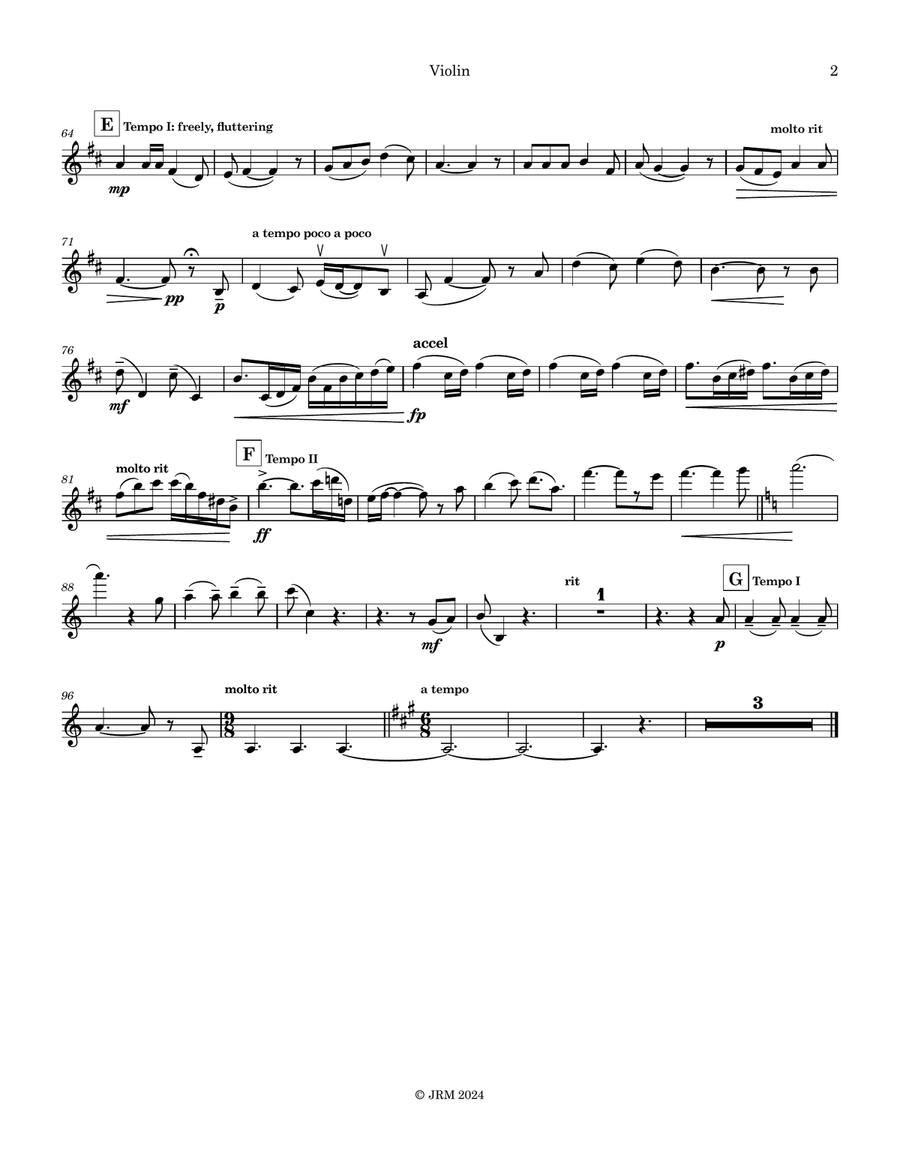 His Eye is on the Sparrow Violin Solo scores gallery preview page 4