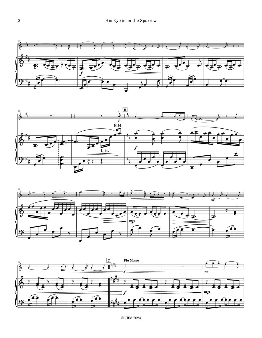 His Eye is on the Sparrow Violin Solo scores gallery preview page 6