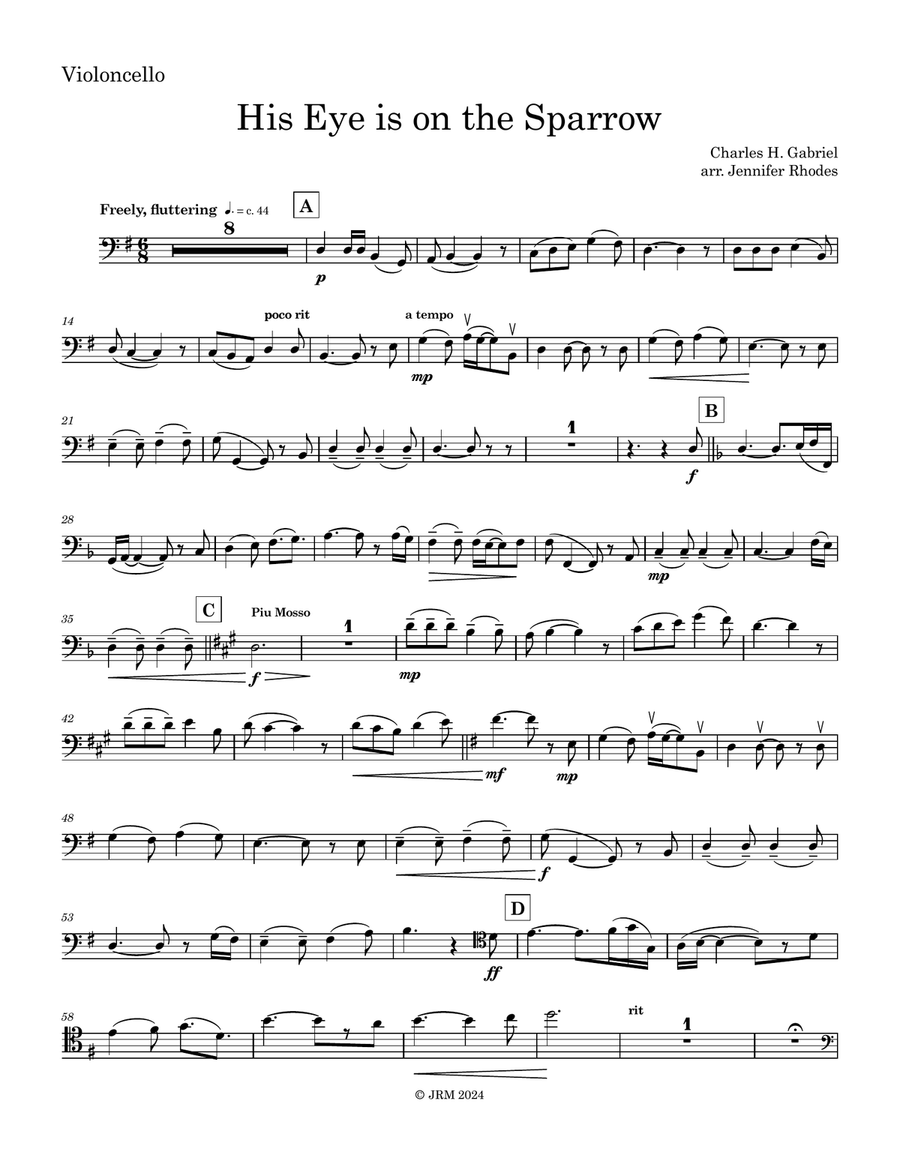 His Eye is on the Sparrow Piano scores gallery preview page 3