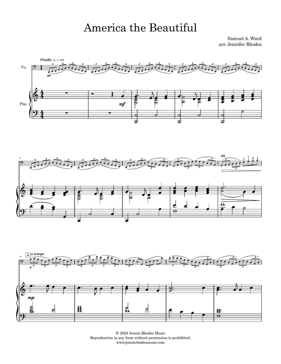 America the Beautiful America the Beautiful Piano scores gallery preview page 5