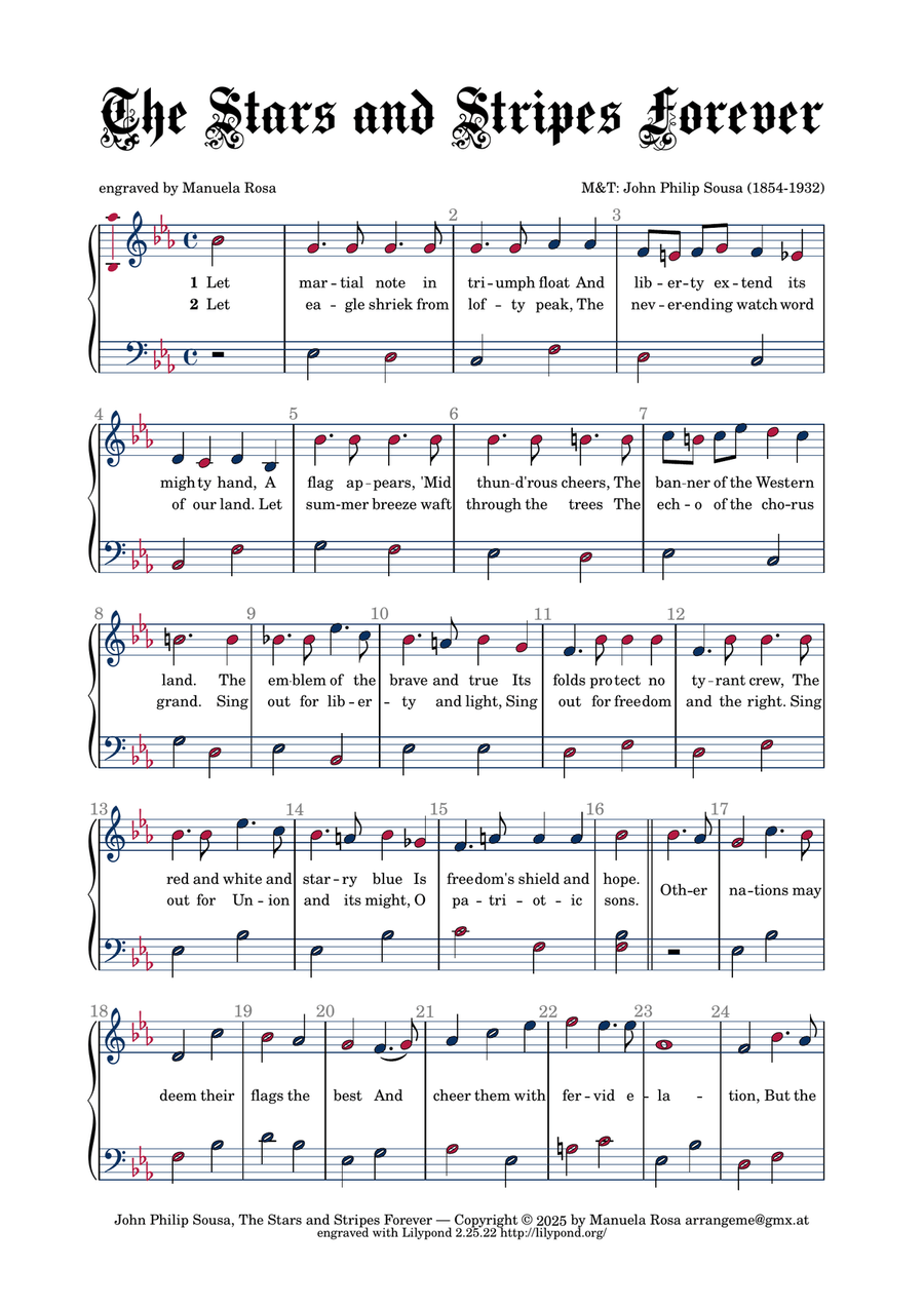 The Stars and Stripes Forever (easy piano version) Piano Method scores gallery preview page 3