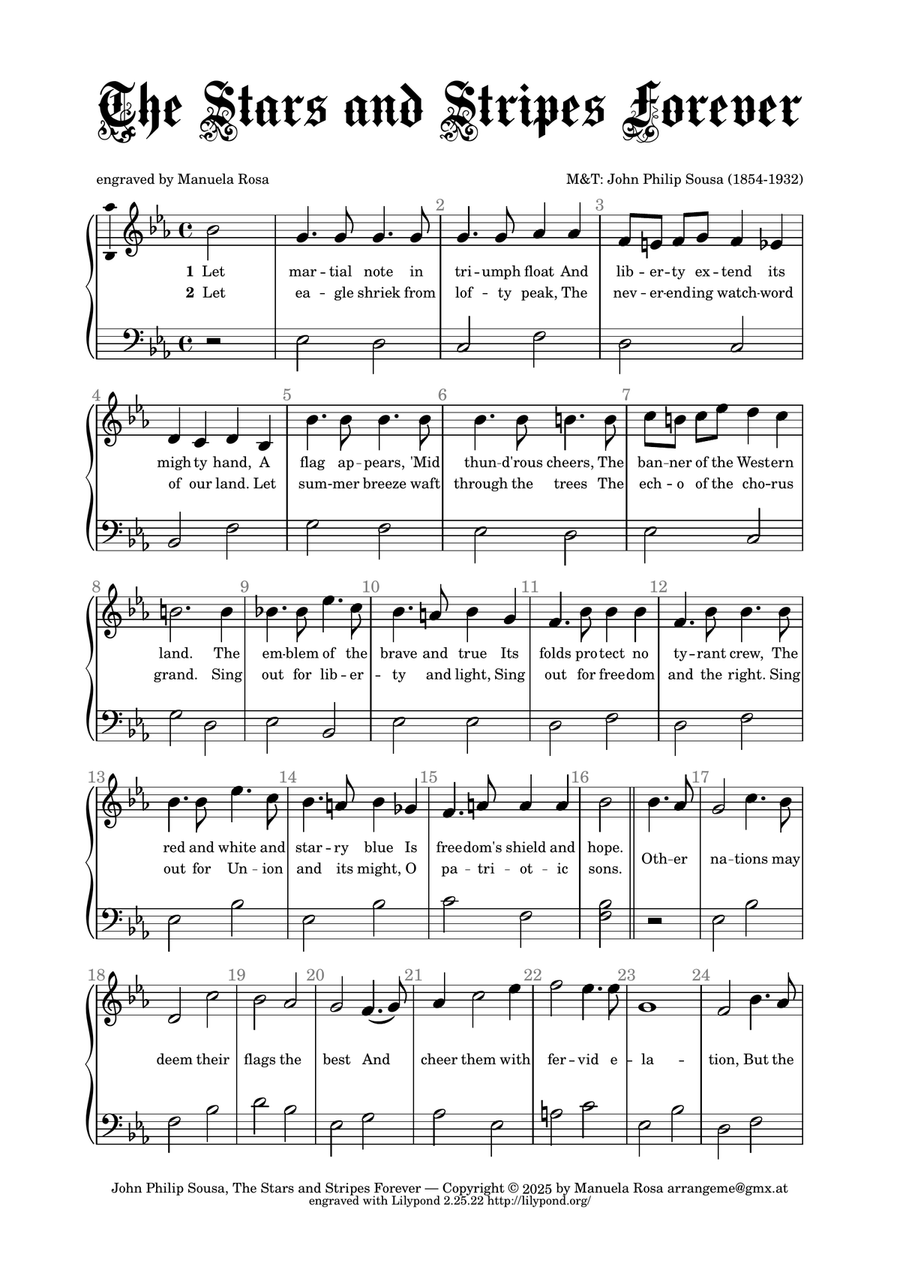 The Stars and Stripes Forever (easy piano version) Piano Method scores gallery preview page 4