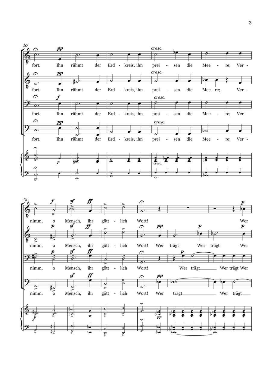 Die Ehre Gottes Aus Der Natur - For Men's Choir TTBB and Piano TTBB scores gallery preview page 3