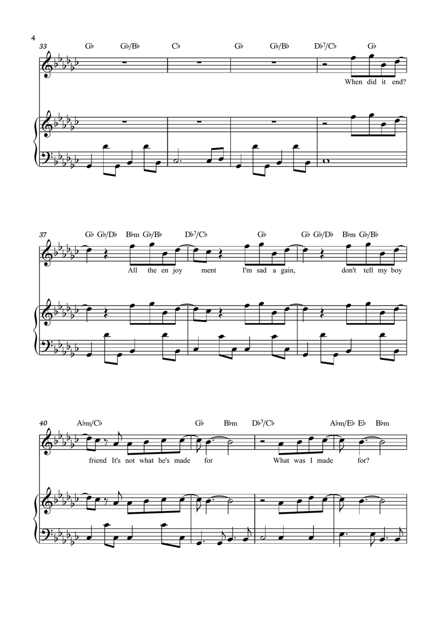 What Was I Made For? What Was I Made For? Piano, Vocal scores gallery preview page 4