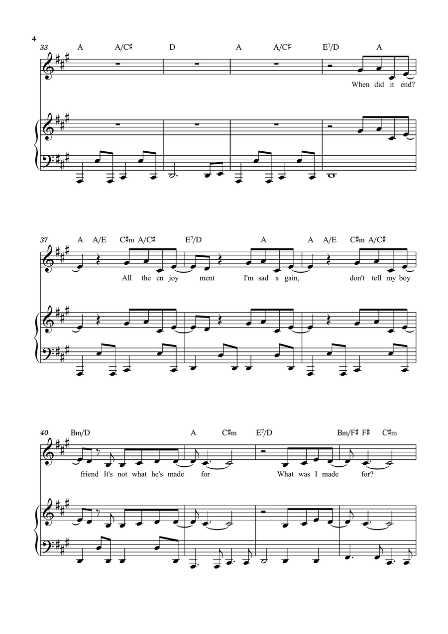 What Was I Made For? What Was I Made For? Piano, Vocal scores gallery preview page 4