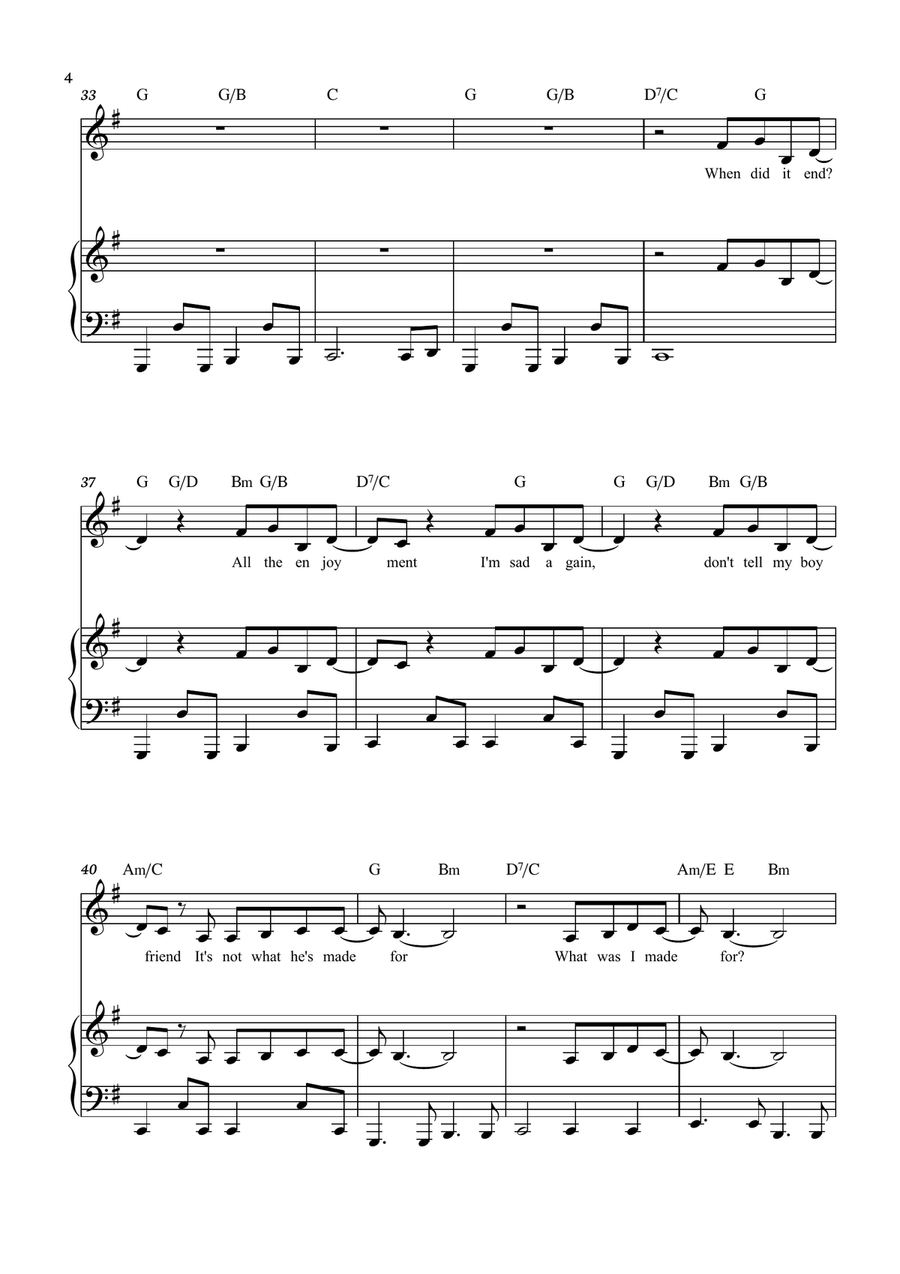 What Was I Made For? What Was I Made For? Piano, Vocal scores gallery preview page 4