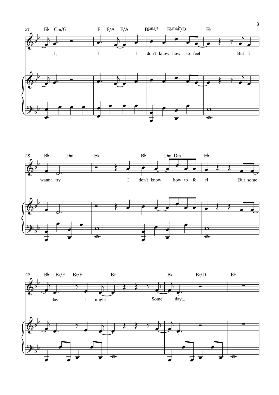What Was I Made For? Piano, Vocal scores gallery preview page 3