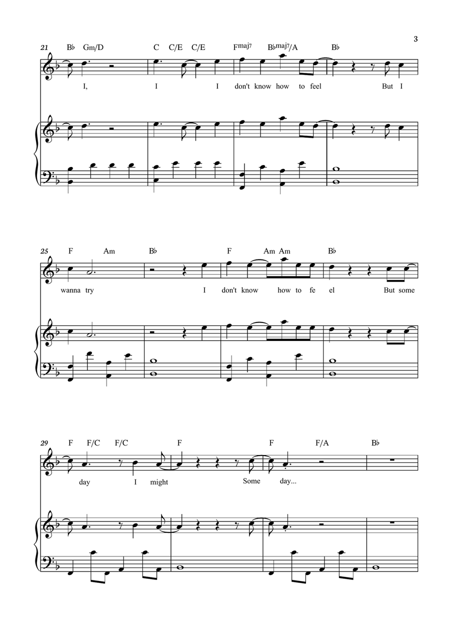 What Was I Made For? Piano, Vocal scores gallery preview page 3
