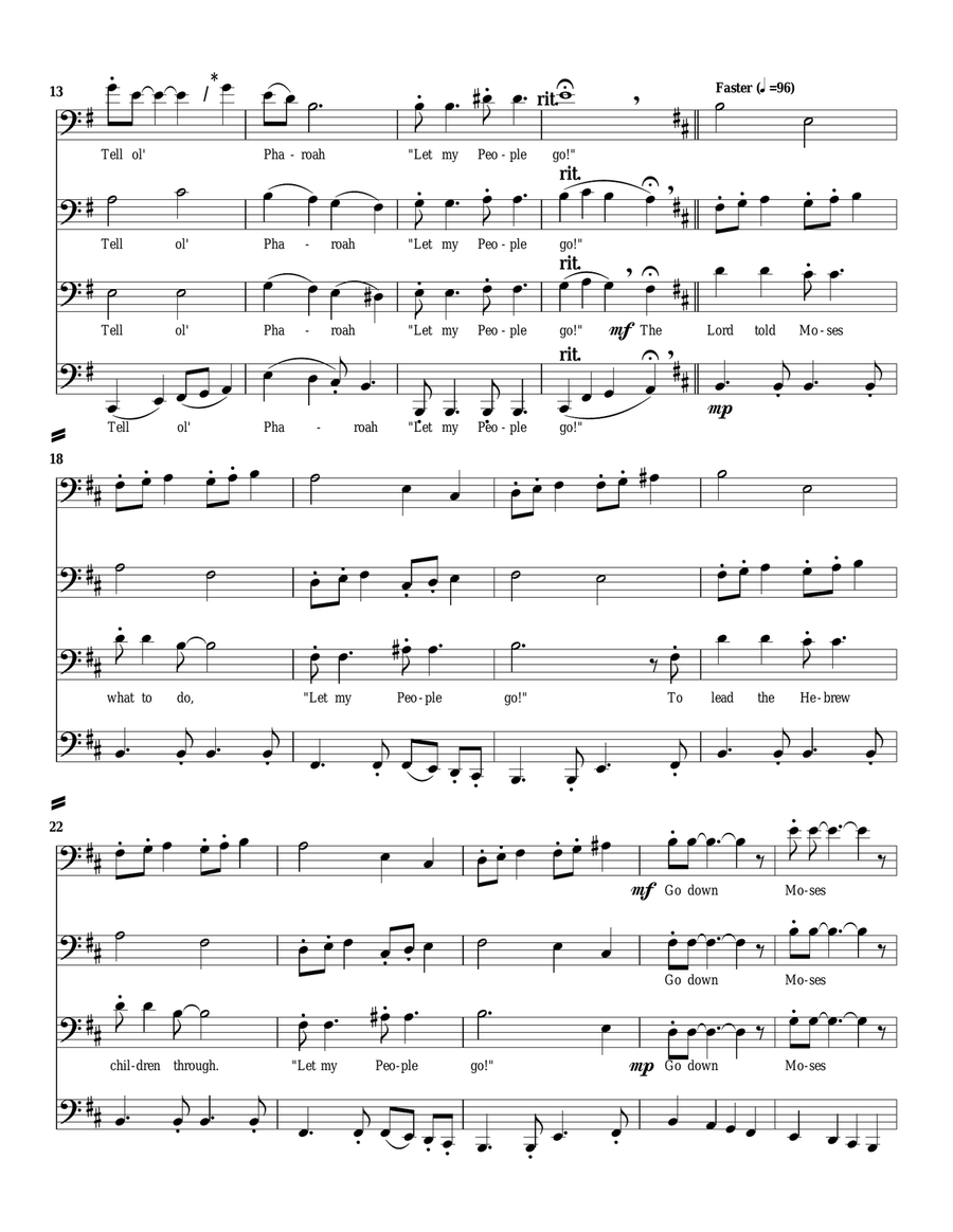 Go Down, Moses Go Down, Moses Brass Quartet scores gallery preview page 2