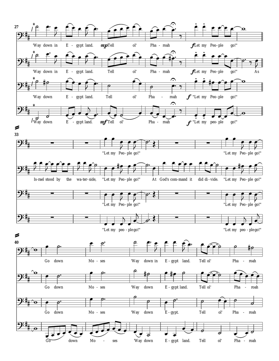 Go Down, Moses Go Down, Moses Brass Quartet scores gallery preview page 3