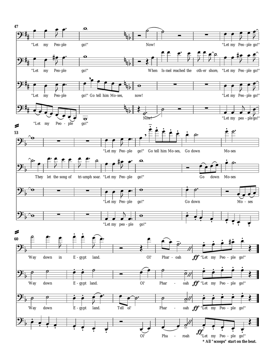 Go Down, Moses Go Down, Moses Brass Quartet scores gallery preview page 4