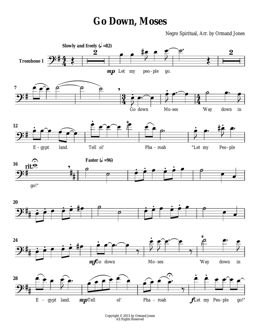 Go Down, Moses Go Down, Moses Brass Quartet scores gallery preview page 5