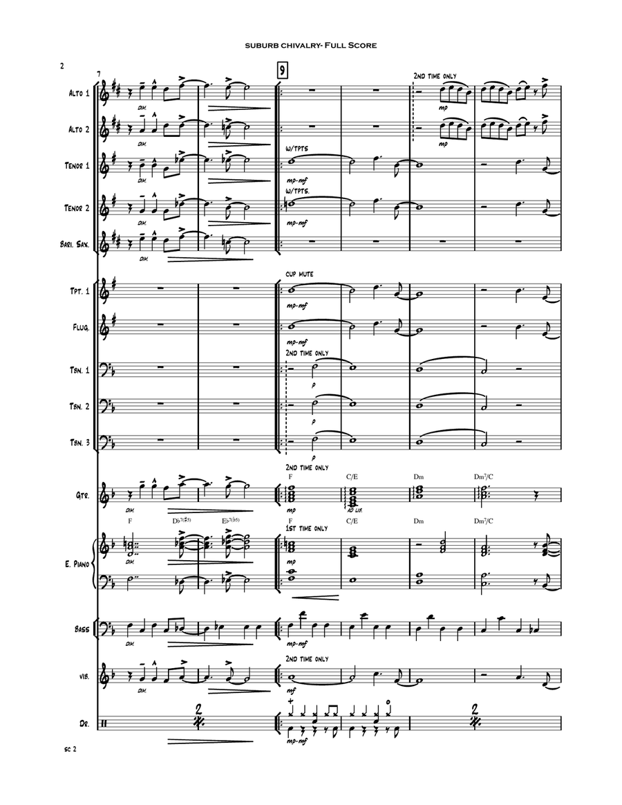 Suburb Chivalry- for big band\ jazz ensemble Jazz Ensemble scores gallery preview page 3