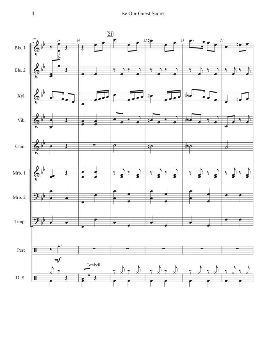 Be Our Guest Percussion Ensemble scores gallery preview page 5