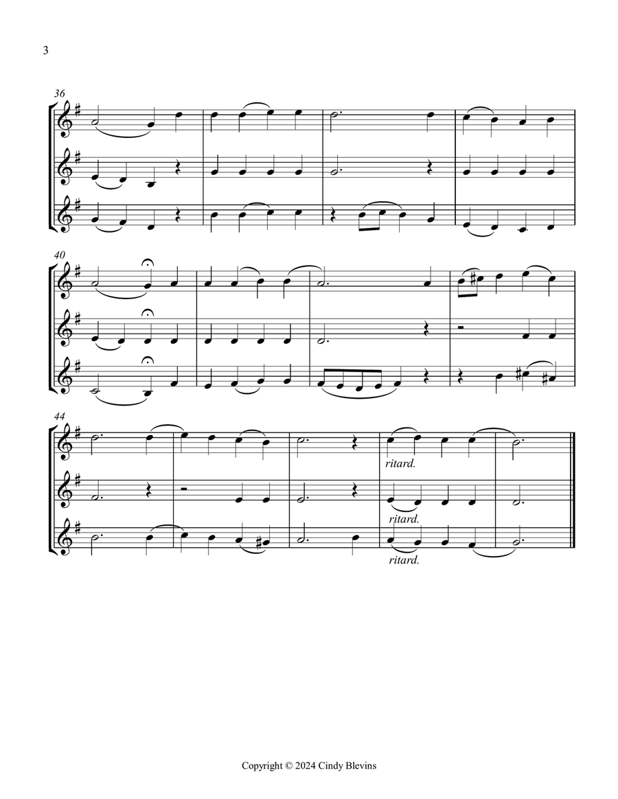 Now Thank We All Our God, for Two Clarinets and Bass Clarinet Clarinet Trio scores gallery preview page 4