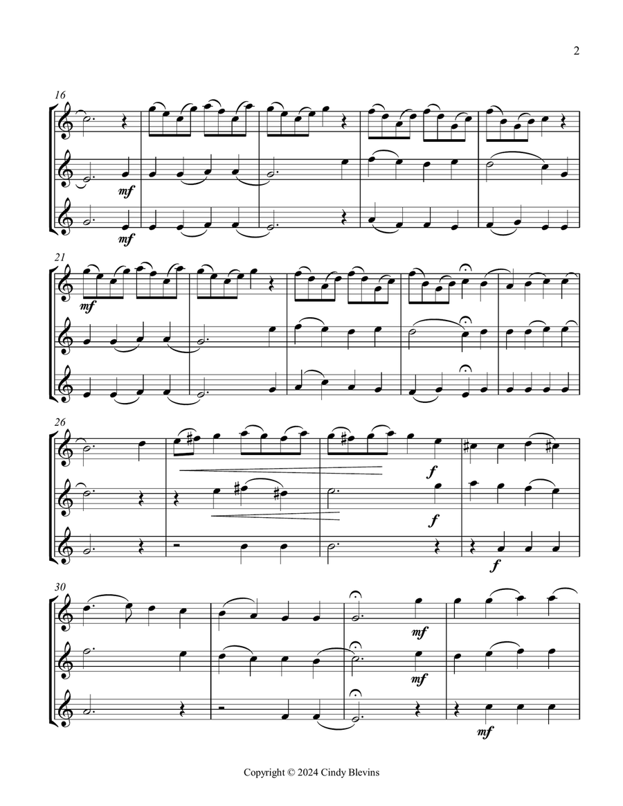 Now Thank We All Our God, for Alto Sax Trio Woodwind Trio scores gallery preview page 3