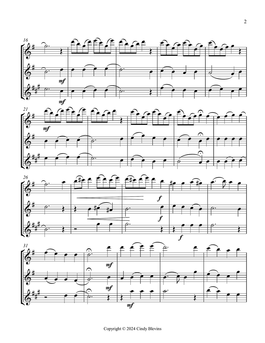 Now Thank We All Our God, for Flute, Oboe and Clarinet Woodwind Trio scores gallery preview page 3