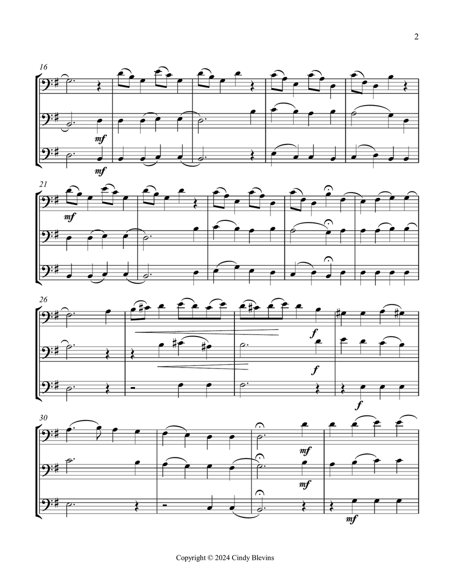 Now Thank We All Our God, for Trombone Trio Trombone Trio scores gallery preview page 3