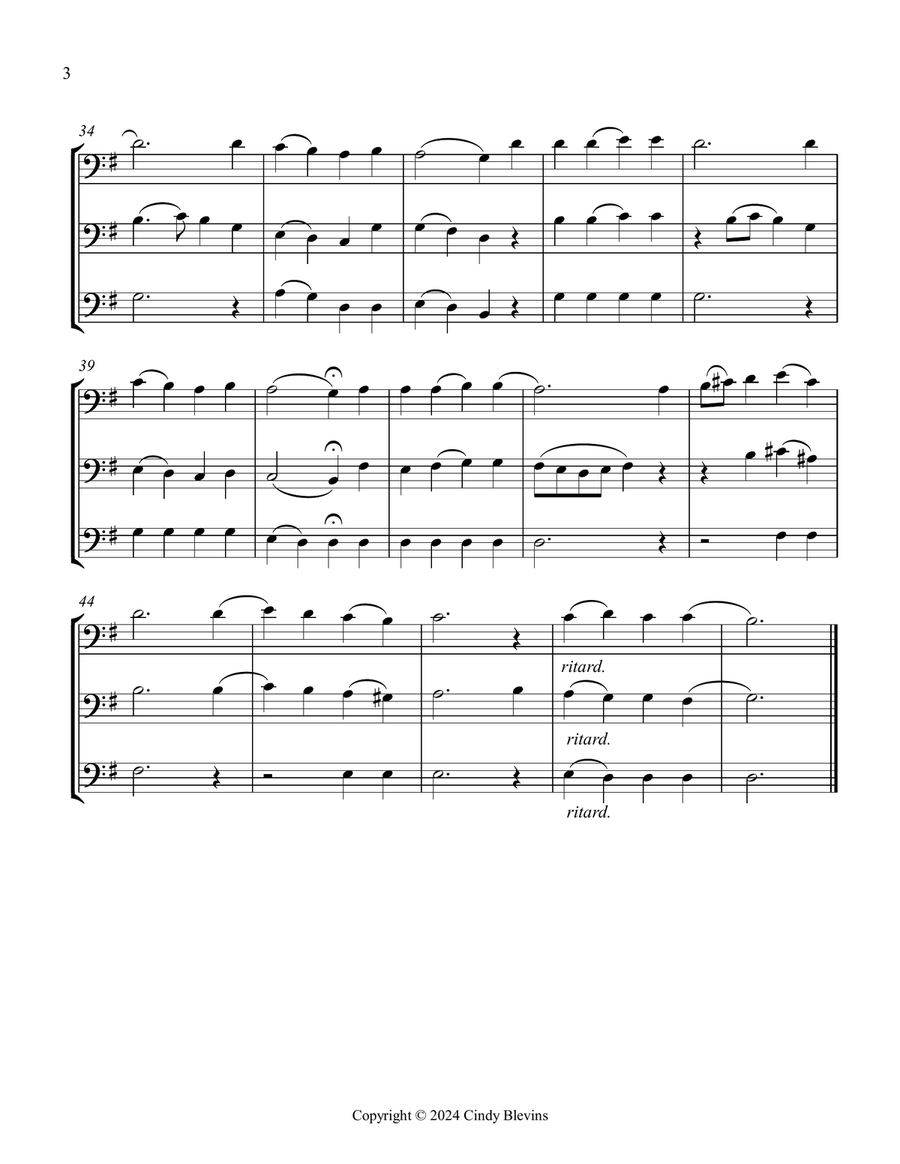 Now Thank We All Our God, for Trombone Trio Trombone Trio scores gallery preview page 4