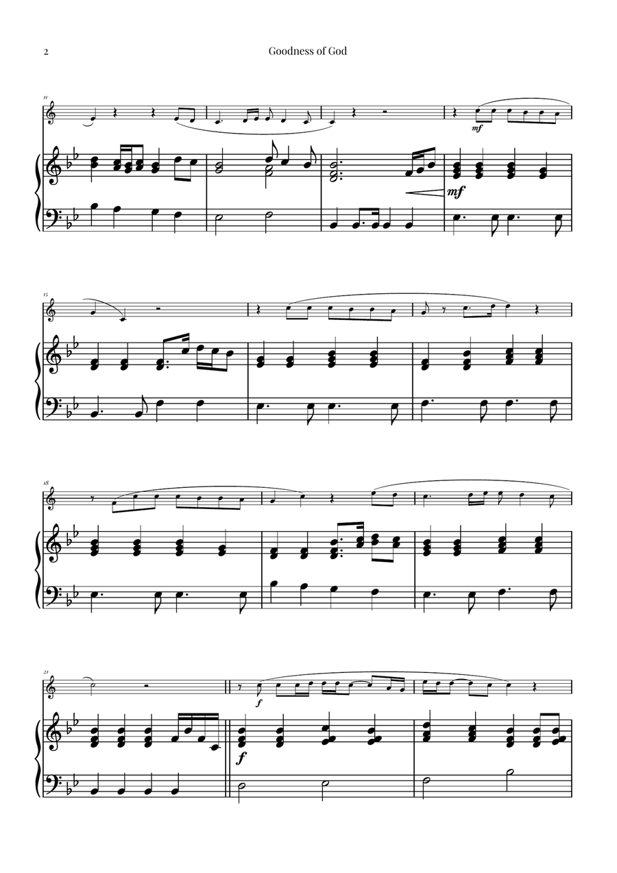 Goodness Of God B-Flat Clarinet scores gallery preview page 2