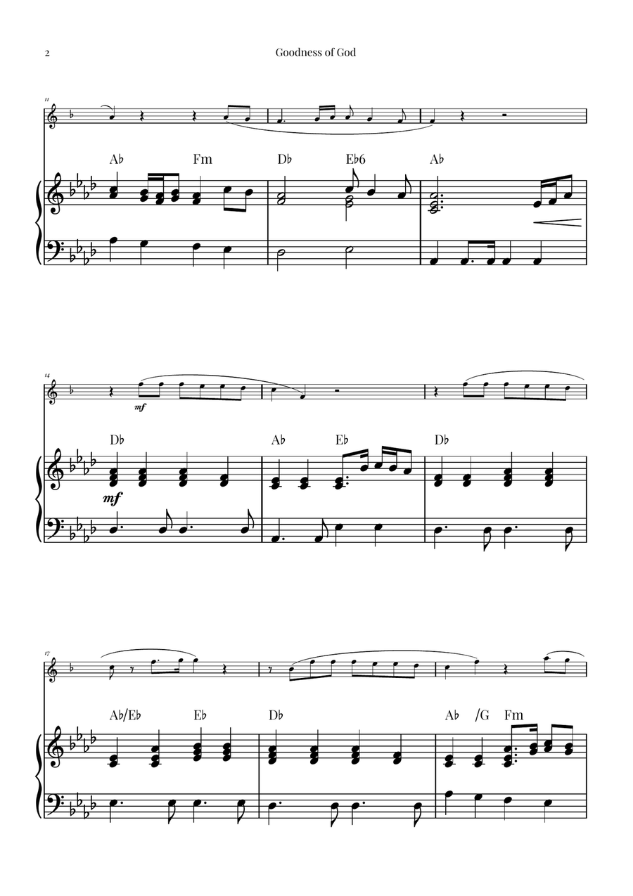 Goodness Of God Alto Saxophone scores gallery preview page 2
