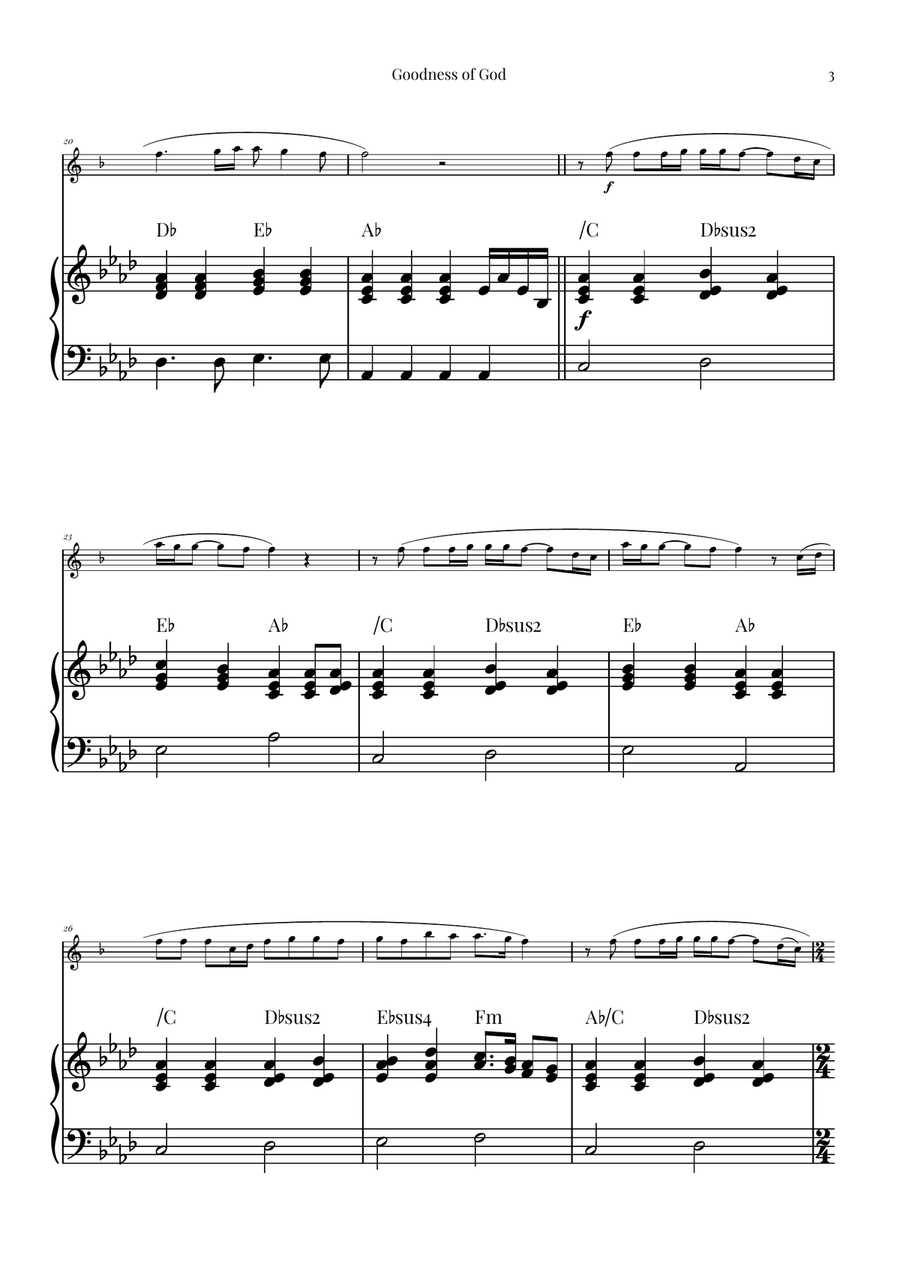 Goodness Of God Alto Saxophone scores gallery preview page 3
