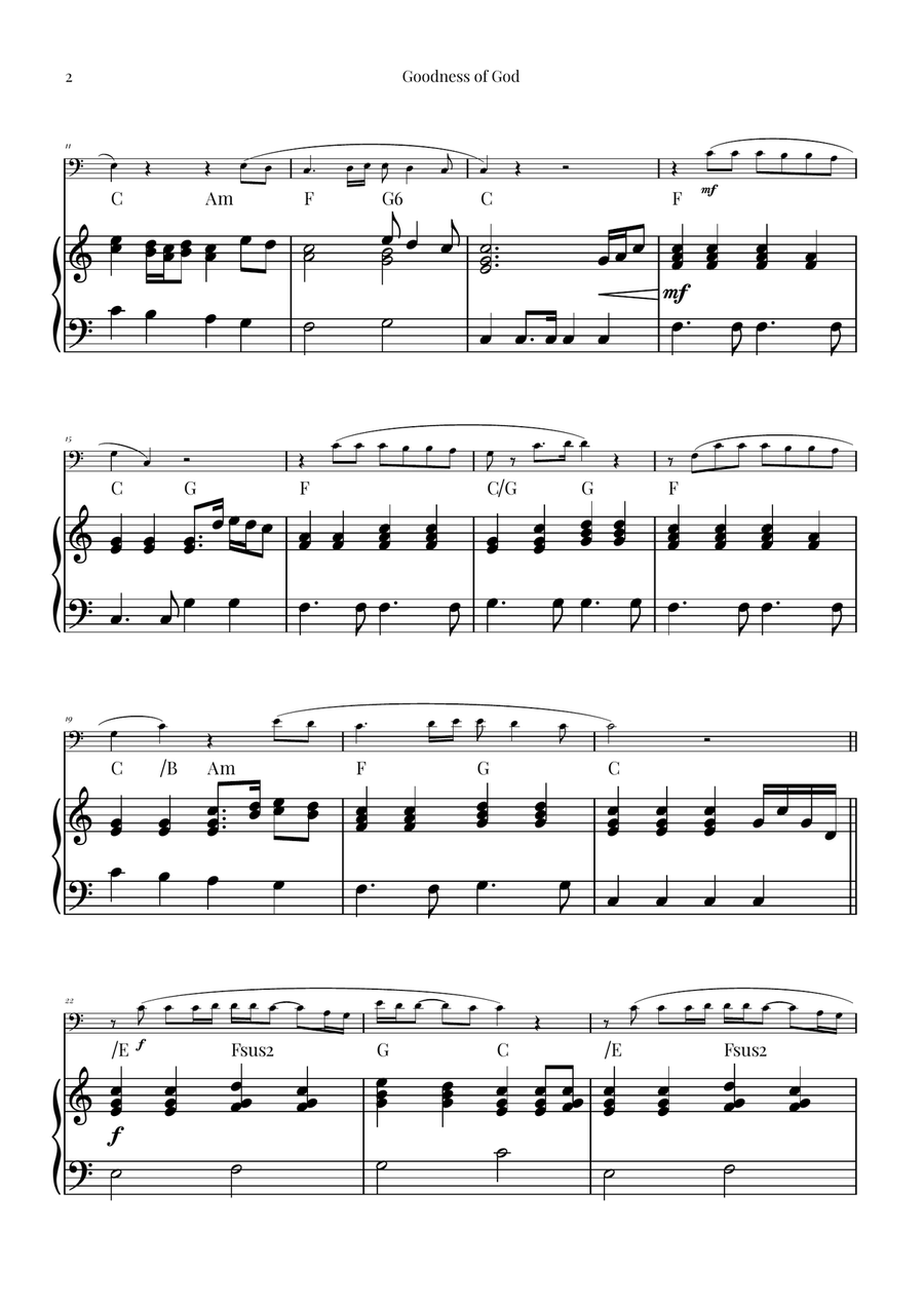 Goodness Of God Piano scores gallery preview page 2