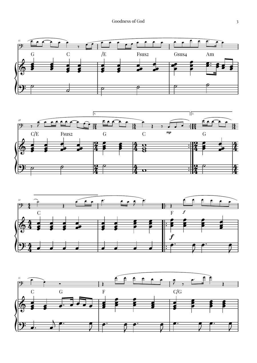 Goodness Of God Piano scores gallery preview page 3