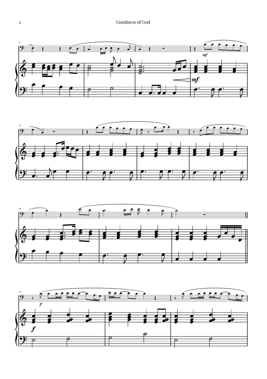 Goodness Of God Piano scores gallery preview page 2