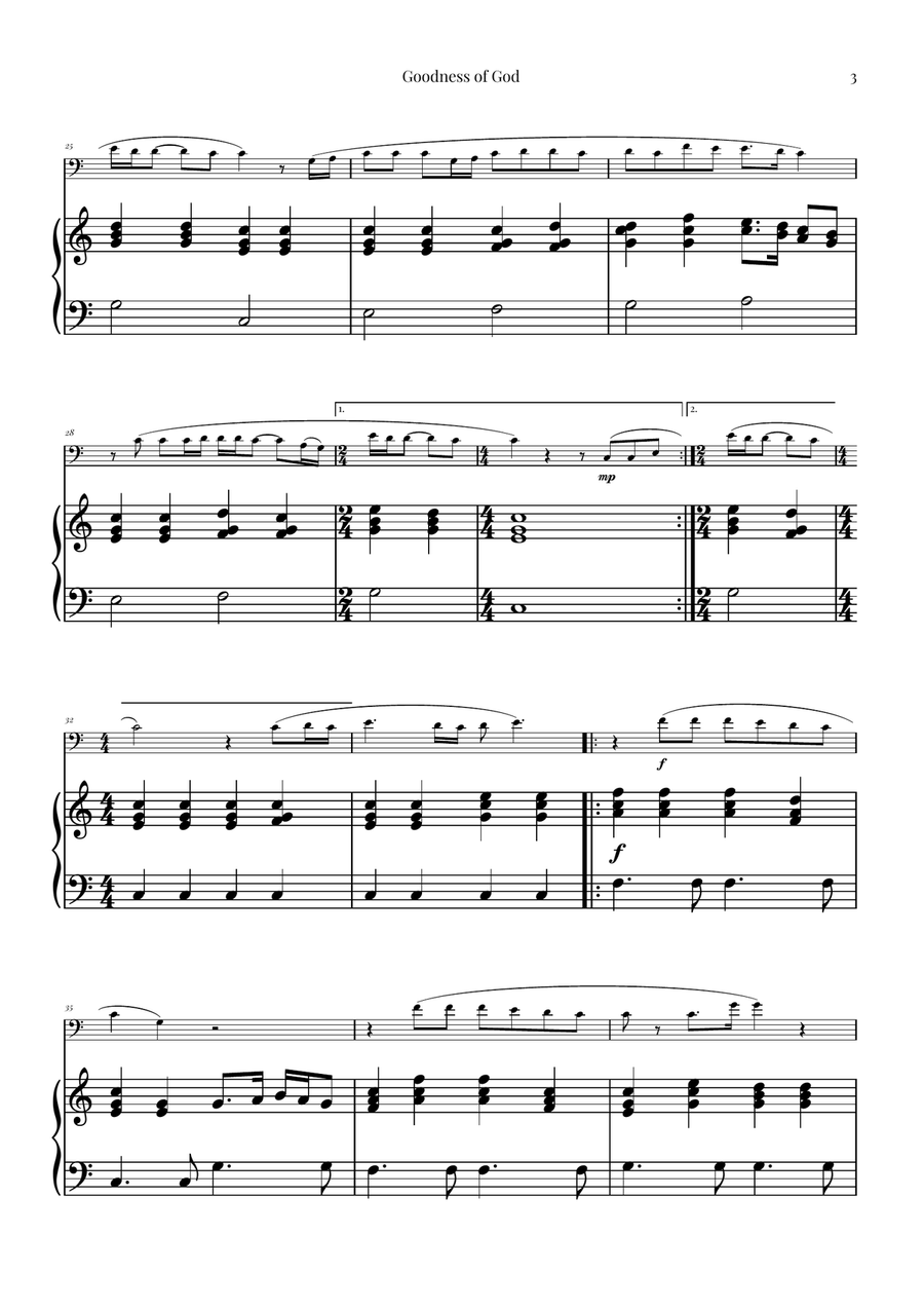 Goodness Of God Piano scores gallery preview page 3