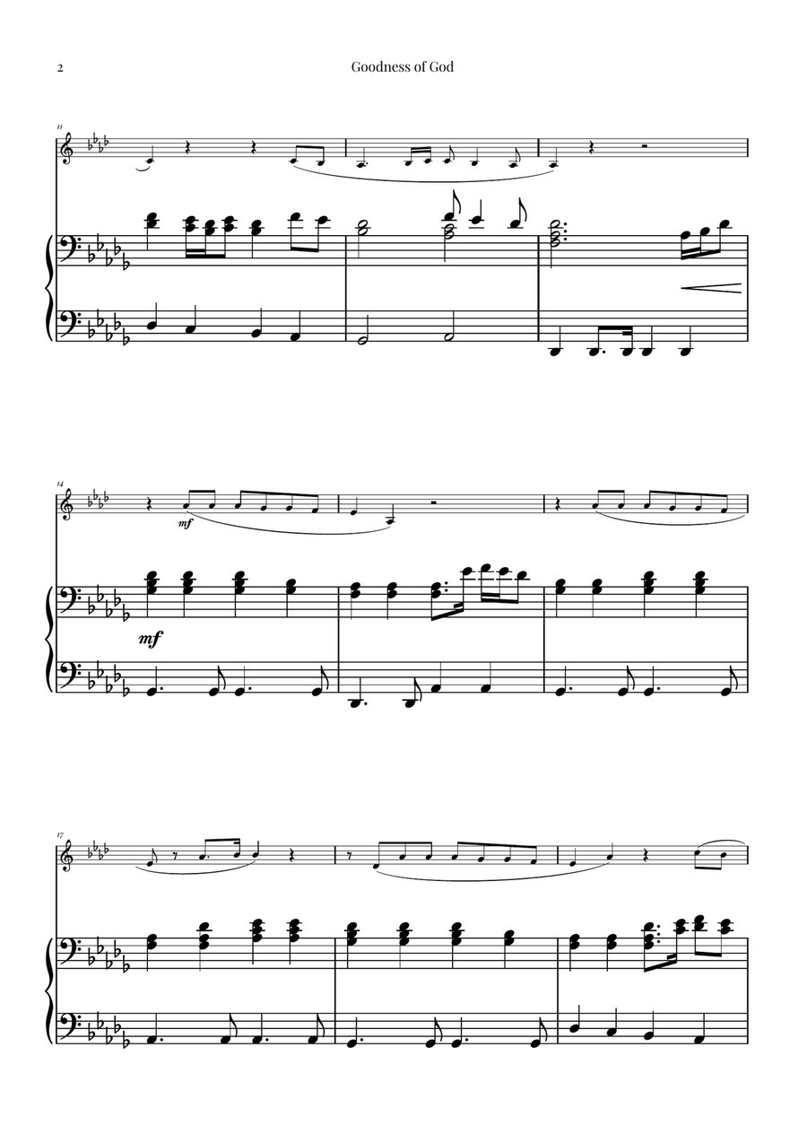 Goodness Of God Piano scores gallery preview page 2