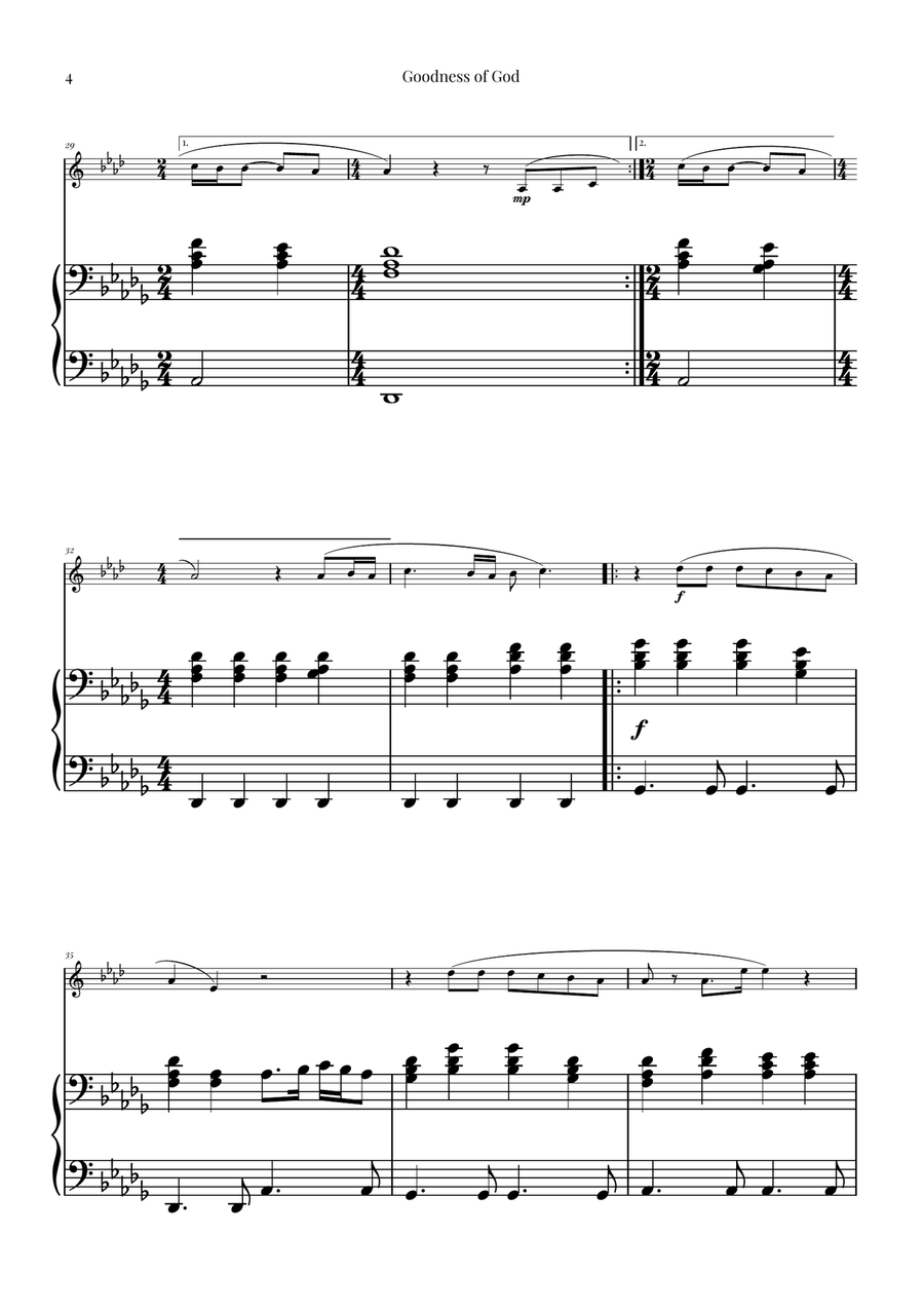Goodness Of God Piano scores gallery preview page 4