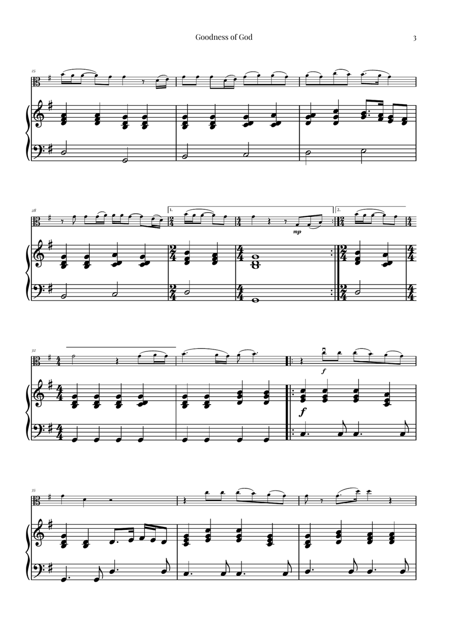 Goodness Of God Viola scores gallery preview page 3