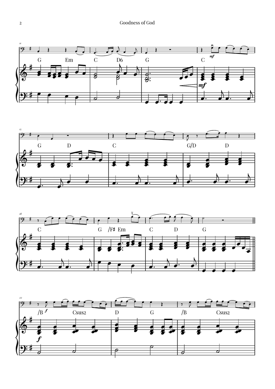 Goodness Of God Double Bass scores gallery preview page 2