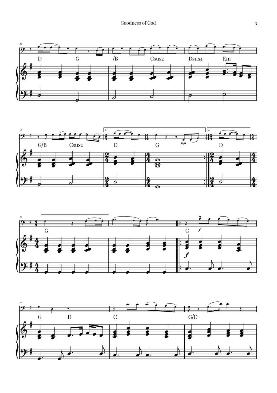 Goodness Of God Double Bass scores gallery preview page 3