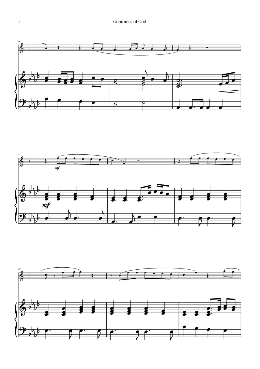 Goodness Of God Alto Saxophone scores gallery preview page 2