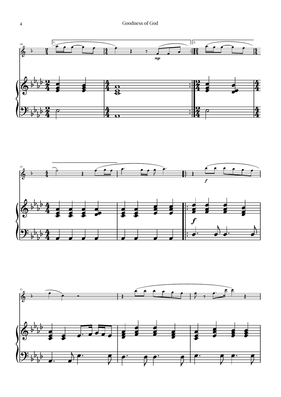 Goodness Of God Alto Saxophone scores gallery preview page 4