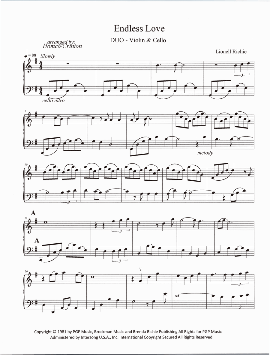 Endless Love String Duet scores gallery preview page 2