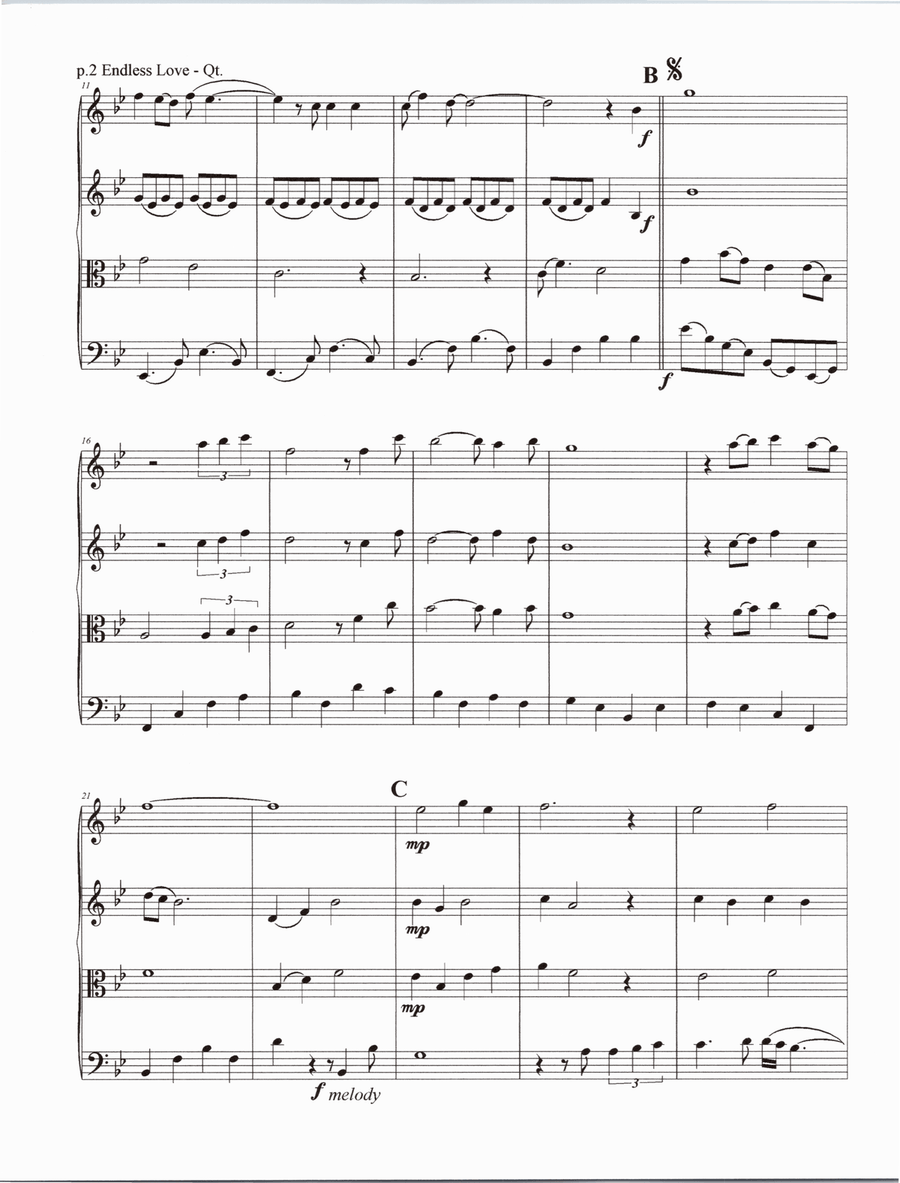Endless Love String Quartet scores gallery preview page 3