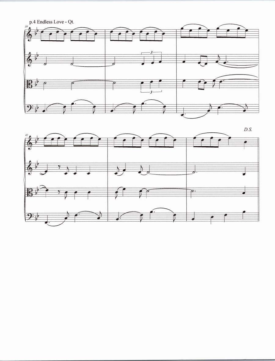 Endless Love String Quartet scores gallery preview page 5