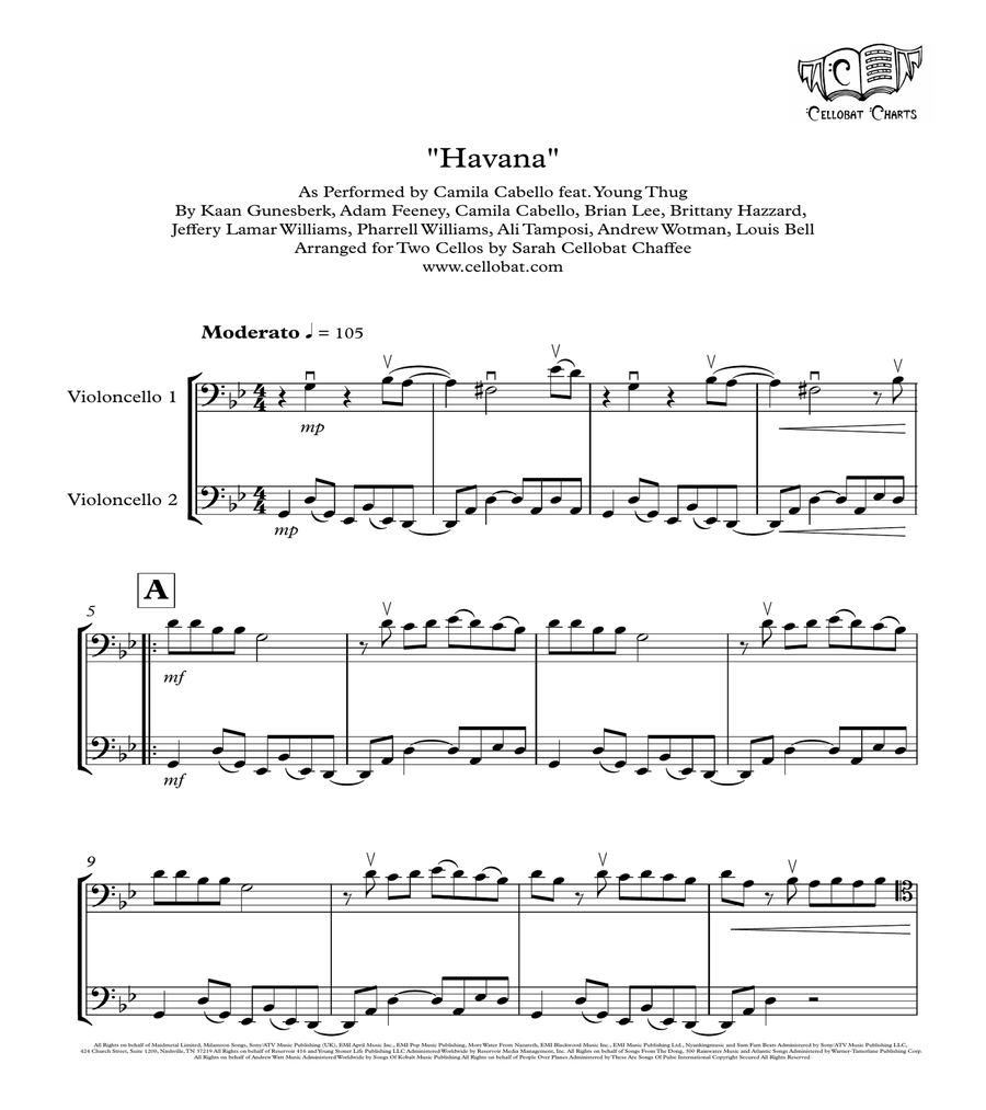 Havana String Duet scores gallery preview page 1