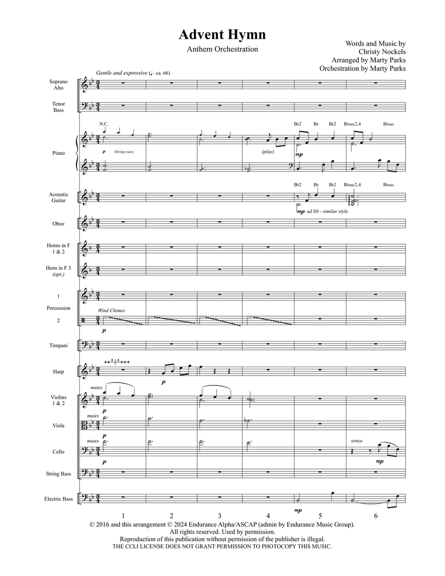 Advent Hymn Orchestration (Digital) 4-Part scores gallery preview page 3