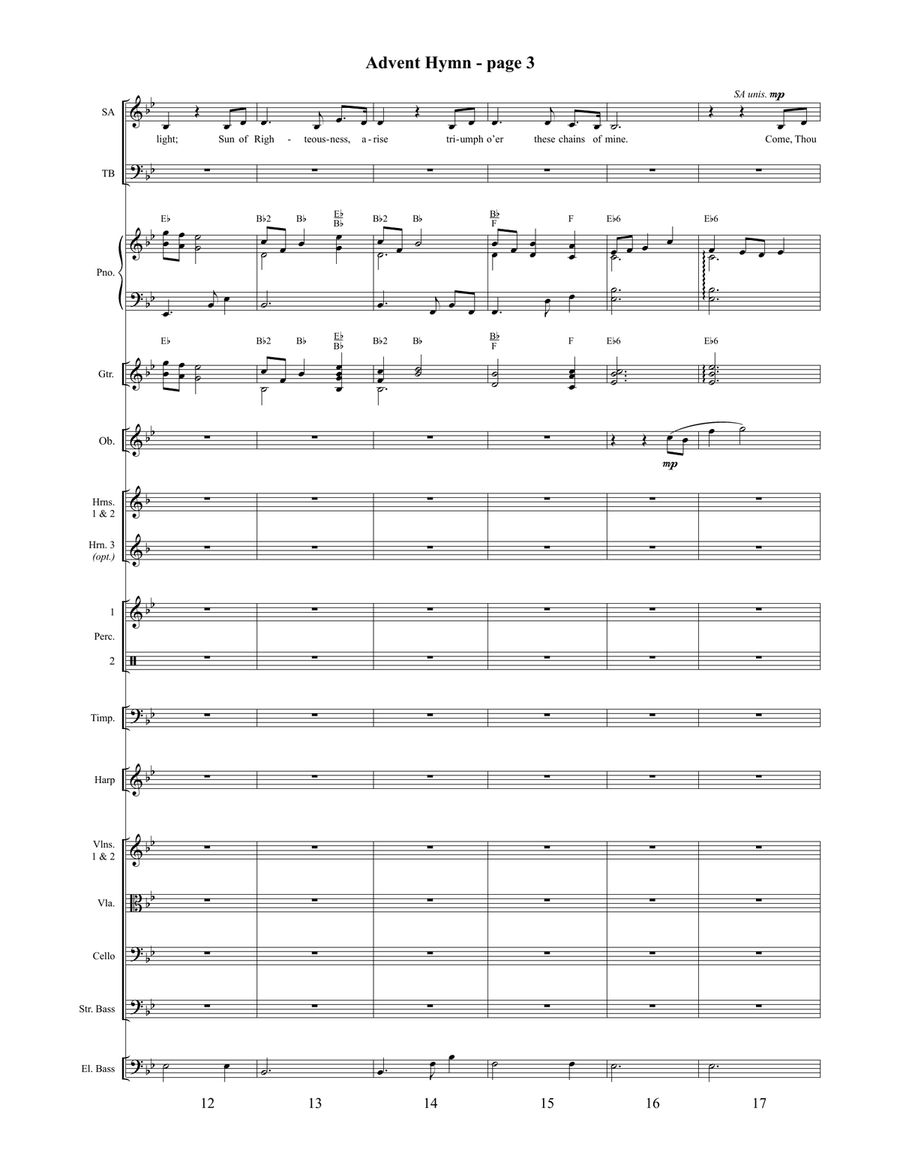 Advent Hymn Orchestration (Digital) 4-Part scores gallery preview page 5