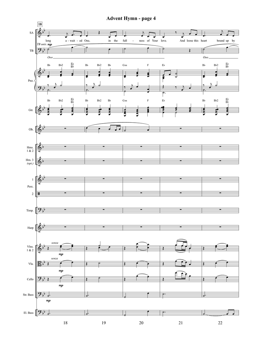 Advent Hymn Orchestration (Digital) 4-Part scores gallery preview page 6