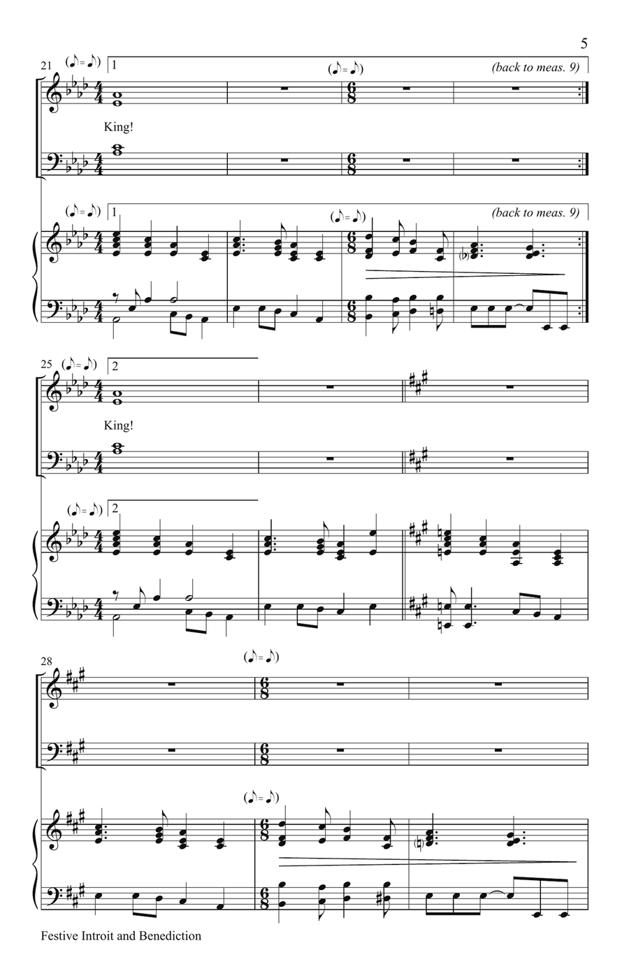 Festive Introit and Benediction (Digital) 4-Part scores gallery preview page 4