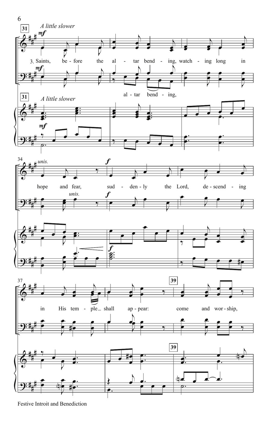 Festive Introit and Benediction (Digital) 4-Part scores gallery preview page 5