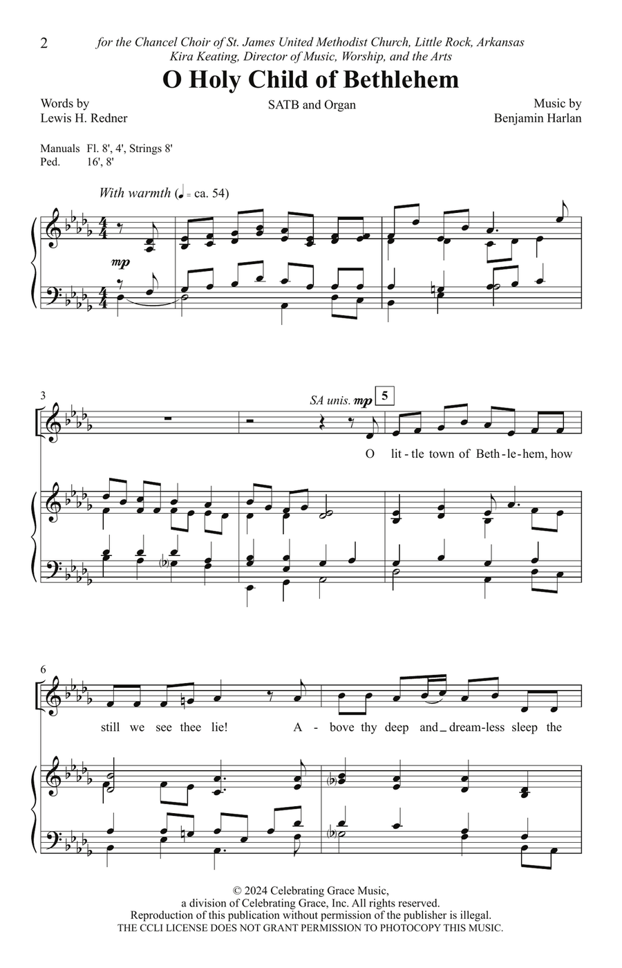 O Holy Child of Bethlehem (Digital) 4-Part scores gallery preview page 2